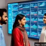 Home 19 서비스 디자인 사고의 인사이트 도출 방법 - A vibrant office scene showcasing a diverse Pakistani design team collaborating on a service design ...
