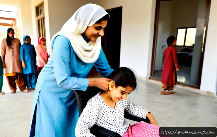 서비스 디자인 사고의 접근성 향상 방안 - Photorealistic inclusive service design workshop in a modern Pakistani community center, an Urdu-spe...
